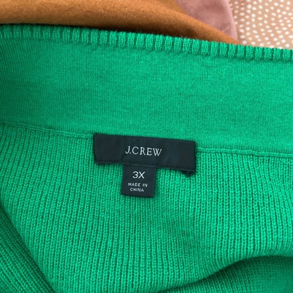 OBO LAST DAY Sending to ThredUp JCrew Green Merino wool faux wrap skirt size 3X - Picture 3 of 5